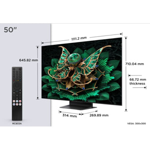 TV Mini Led TCL 50C79K 2025-50 pouces (126cm)