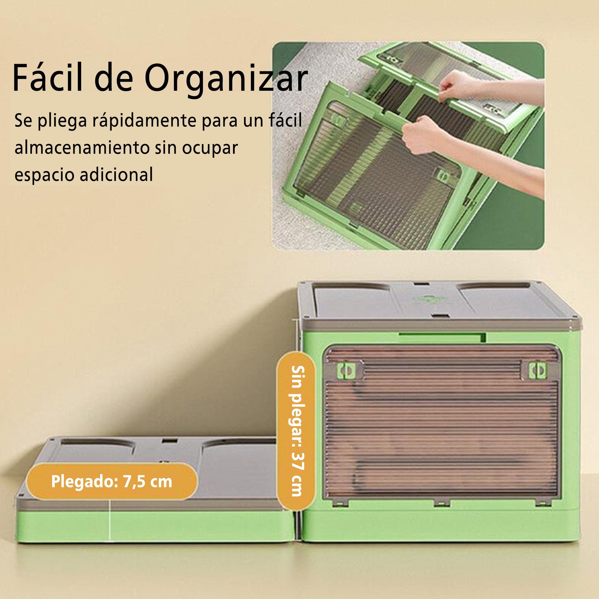 Set de 2 cajas de almacenamiento plegable multifuncional (40lx2)