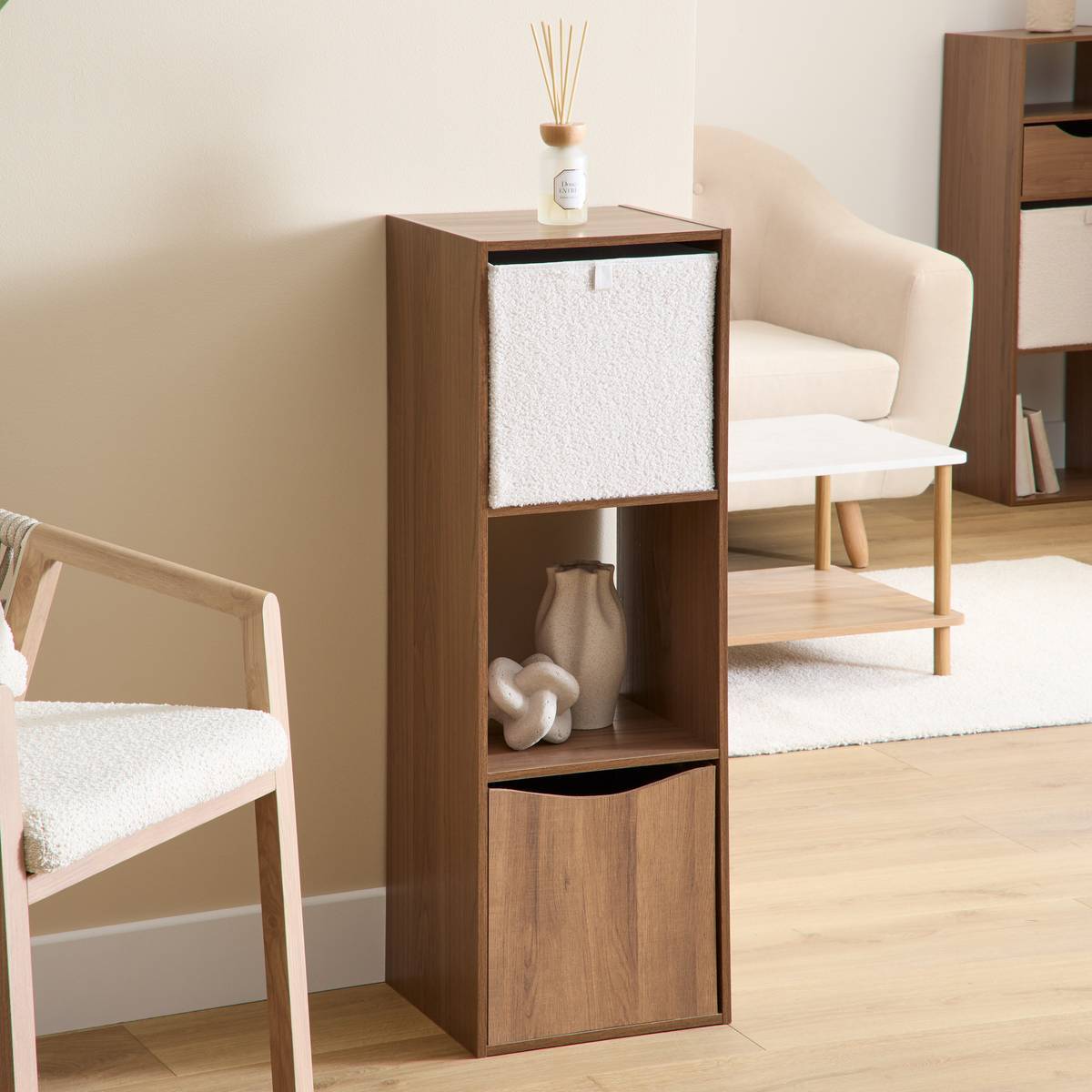 Étagère Mix'N Modul 3 cases rectangulaire 32x34,5cm marron