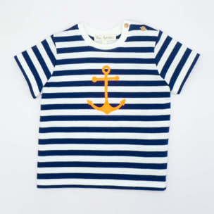 CAMISETA RAYAS CON ANCLA FLUOR