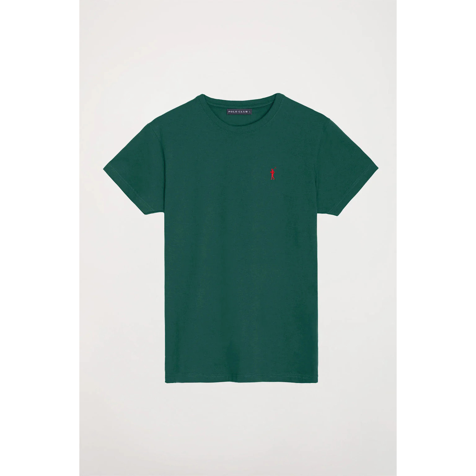 Maglietta basic verde bottiglia in cotone con logo Rigby Go