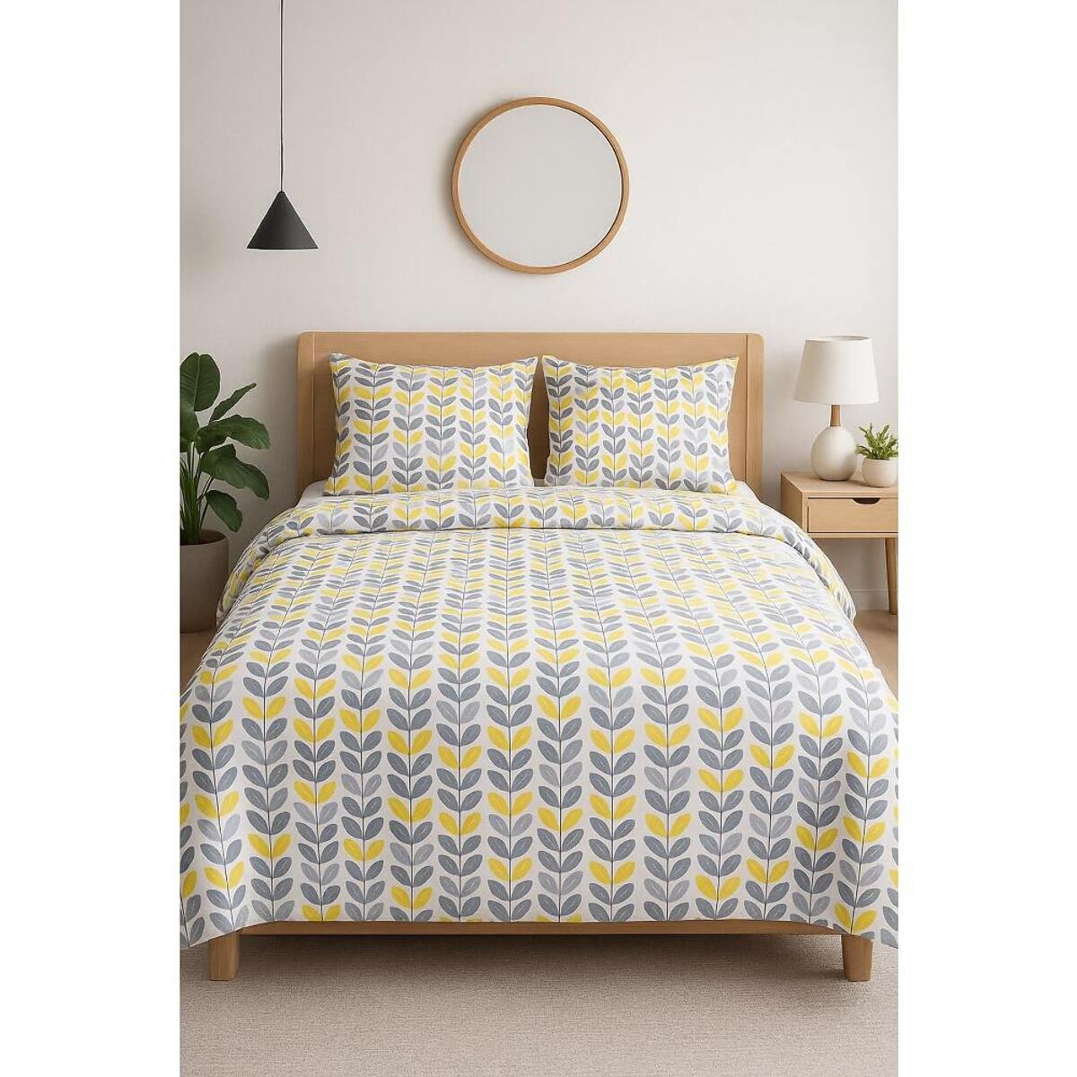 Parure Housse De Couette 3pcs 100% coton 57fils Cabane