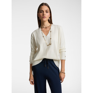 Elena Mirò - suéter con cuello en V - Blanco