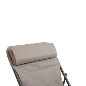 Chilienne de jardin pliante "Jubba" noisette & praline en zinc et polyester