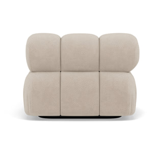 Ruby - module d'assise méridienne droite en velours texturé - Beige