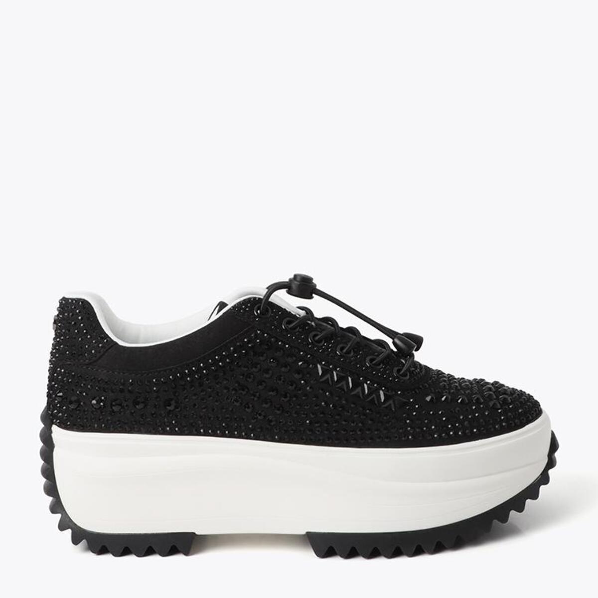 Sneakers nere con plateau e glitter