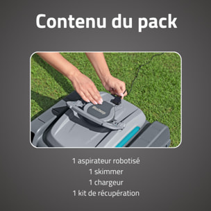 Bestway Robot piscine sans fil AquaTronix Pro G300 nettoyage fond plat 50 m² max