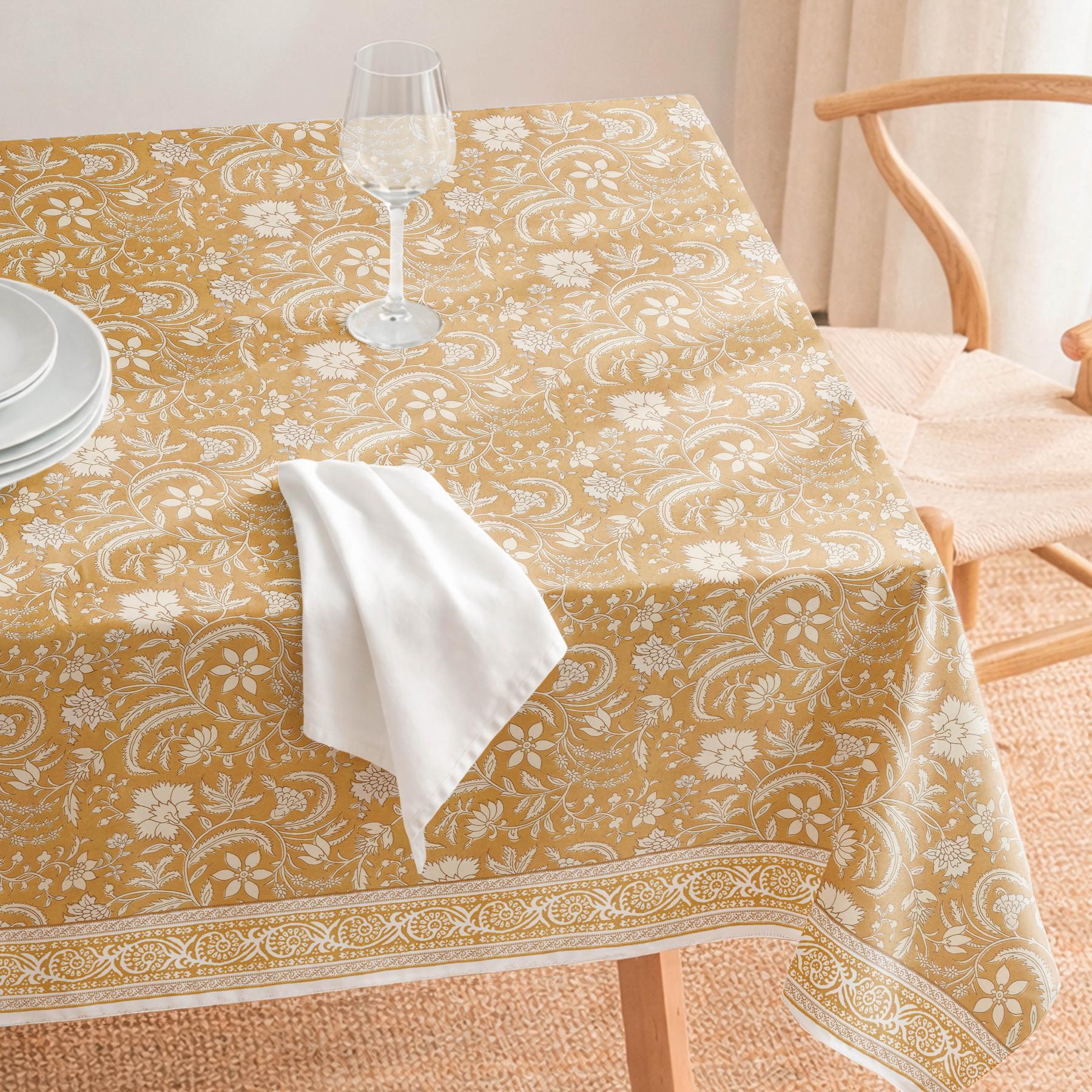 Nappe anti-taches GALIA OCRE - en 100 % coton