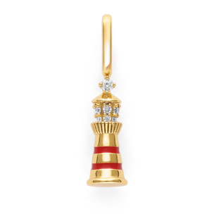 Charm Faro Rojo Baño Oro