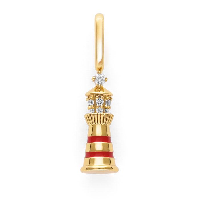 Charm Faro Rojo Baño Oro