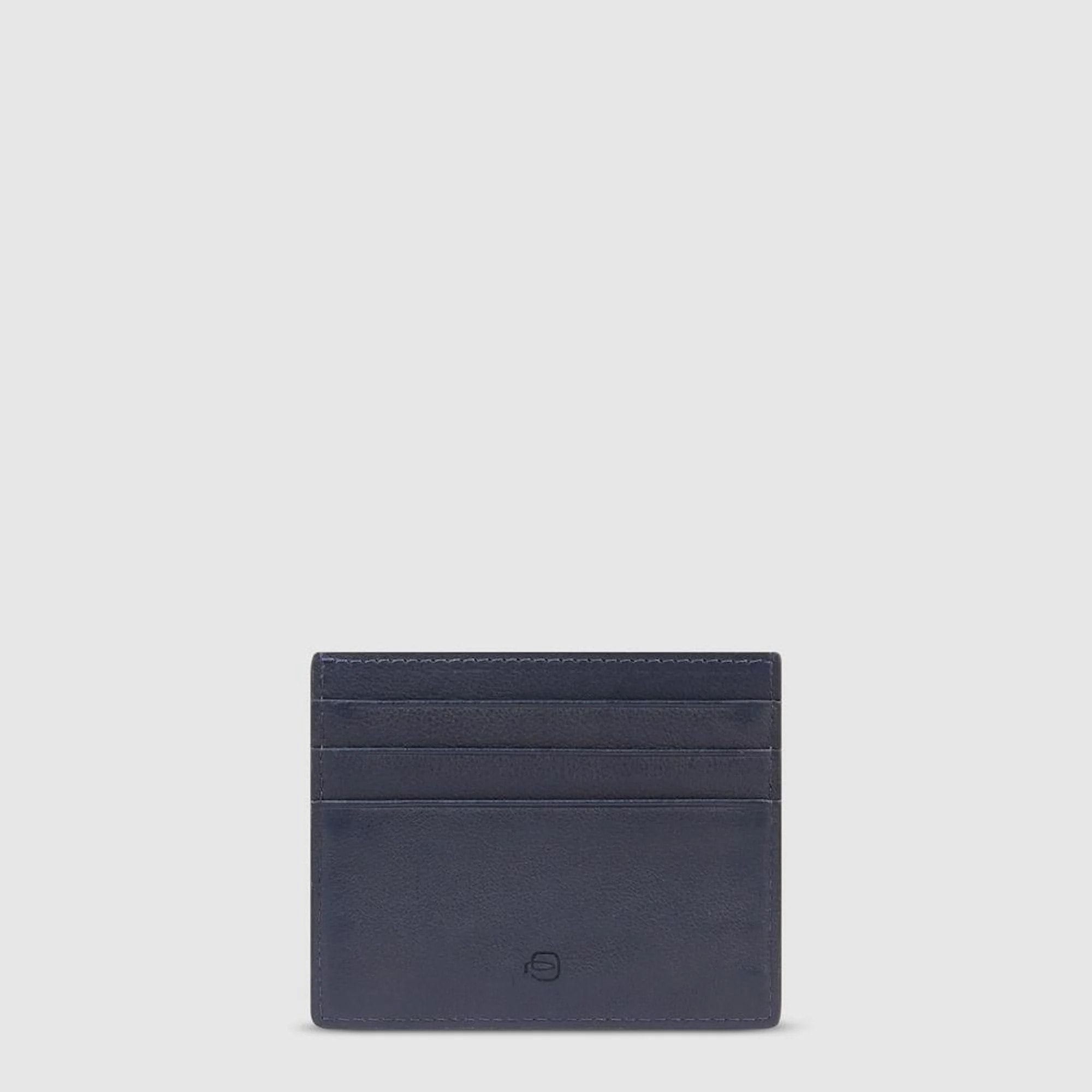 Piquadro Portacarte di credito sottile in pelle, schermato con protezione RFID