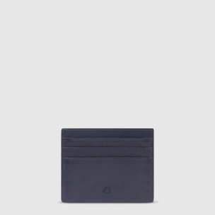 Piquadro Portacarte di credito sottile in pelle, schermato con protezione RFID