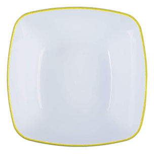 ENSALADERA DE FORMA CUADRADA COLOR AMARILLO PERFECTA PARA TU COCINA|L. 14 x D. 14 x H. 6,6 cm