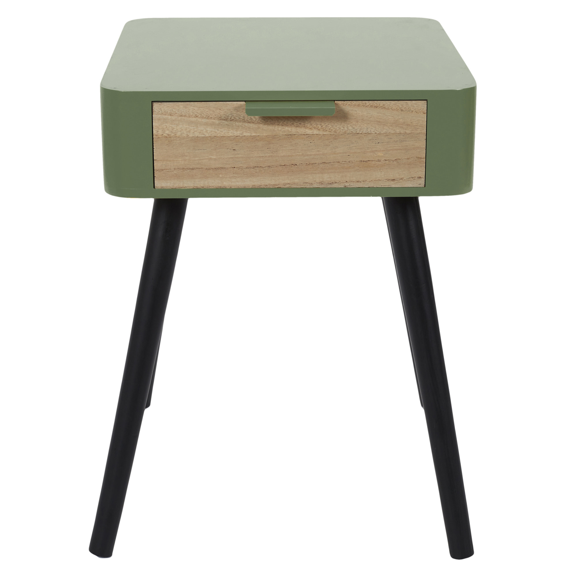 Chevet 1 Tiroir En Bois Vert Kaki