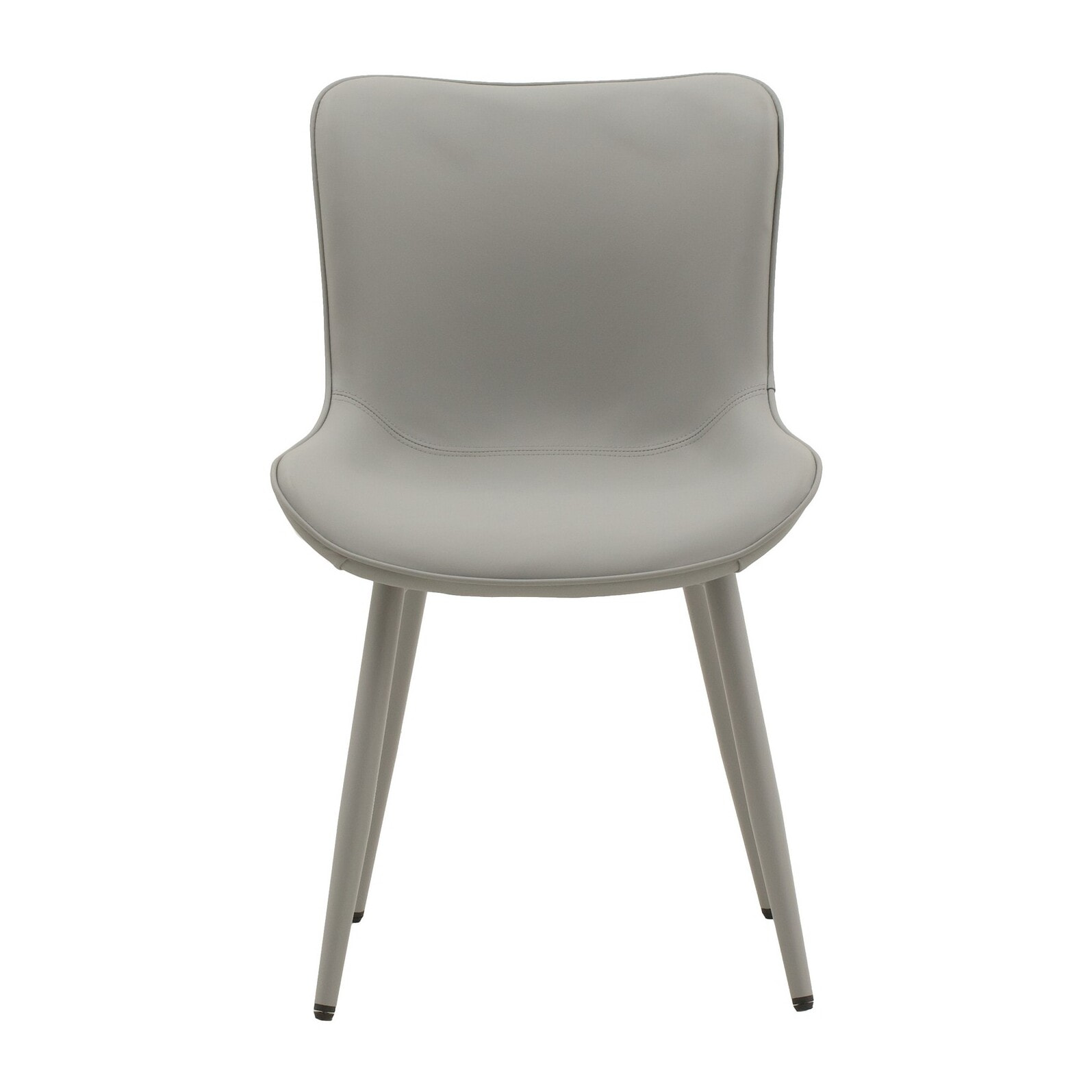 Set di 4 sedie KUDI CHIN in similpelle grigio e gambe in metallo grigio