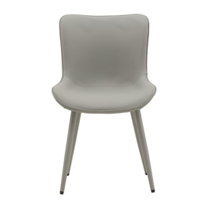 Set di 4 sedie KUDI CHIN in similpelle grigio e gambe in metallo grigio