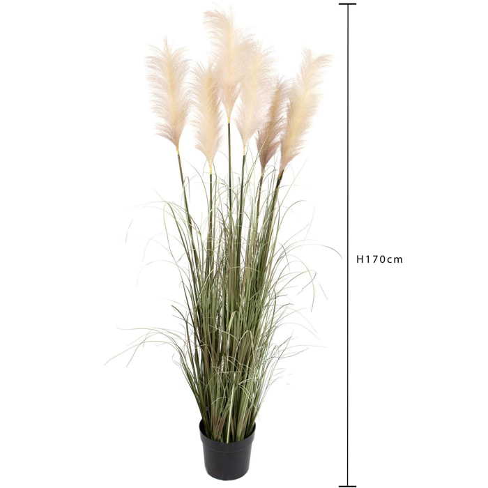 Festuca Glauca Con Vaso H.175 Cm - Pezzi 1 - 60X175X60cm - Colore: Bianco - Bianchi Dino - Piante Artificiali