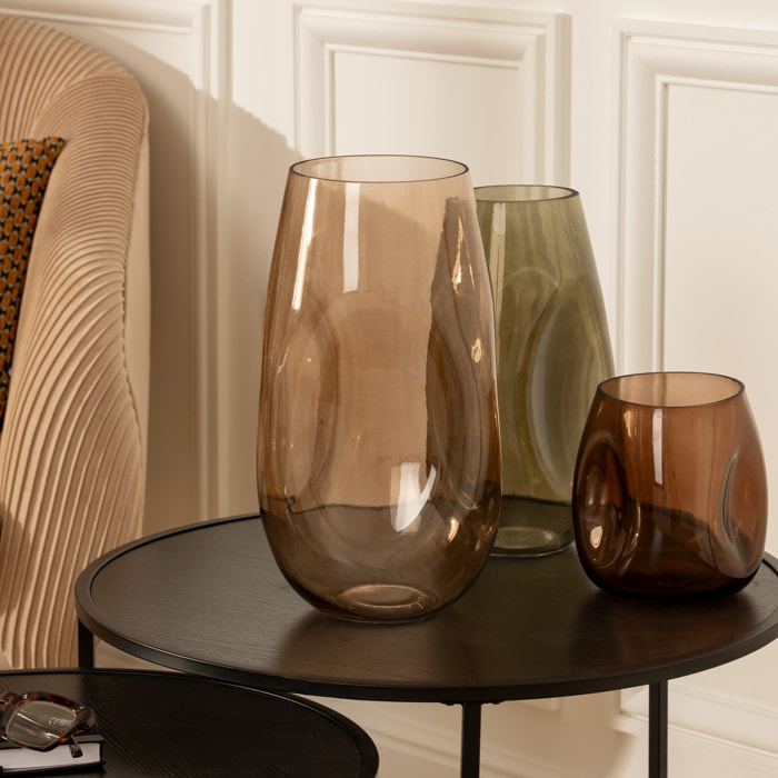 Vase verre Bravi beige H33cm