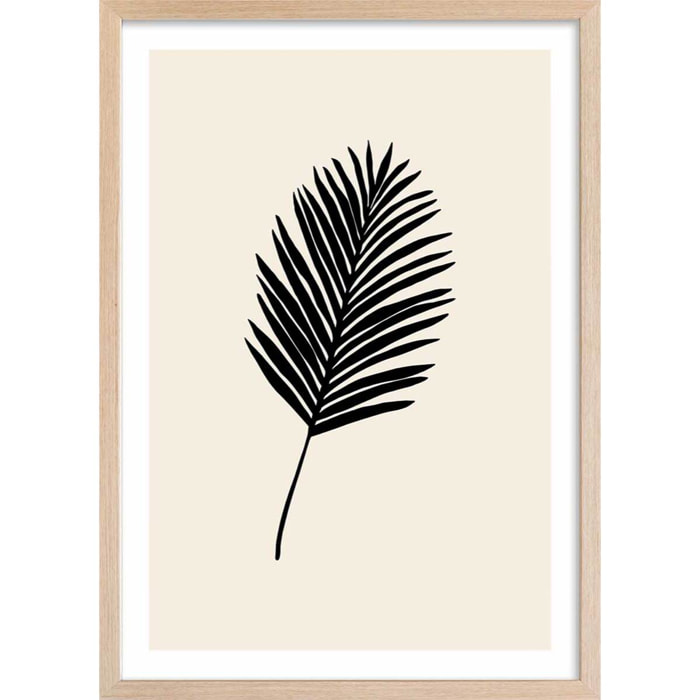 Affiche  black palm Affiche + cadre en bois - Chêne