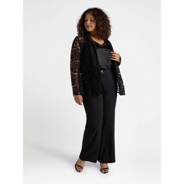 Fiorella Rubino - Pantalón recto de popelina ligera - Negro