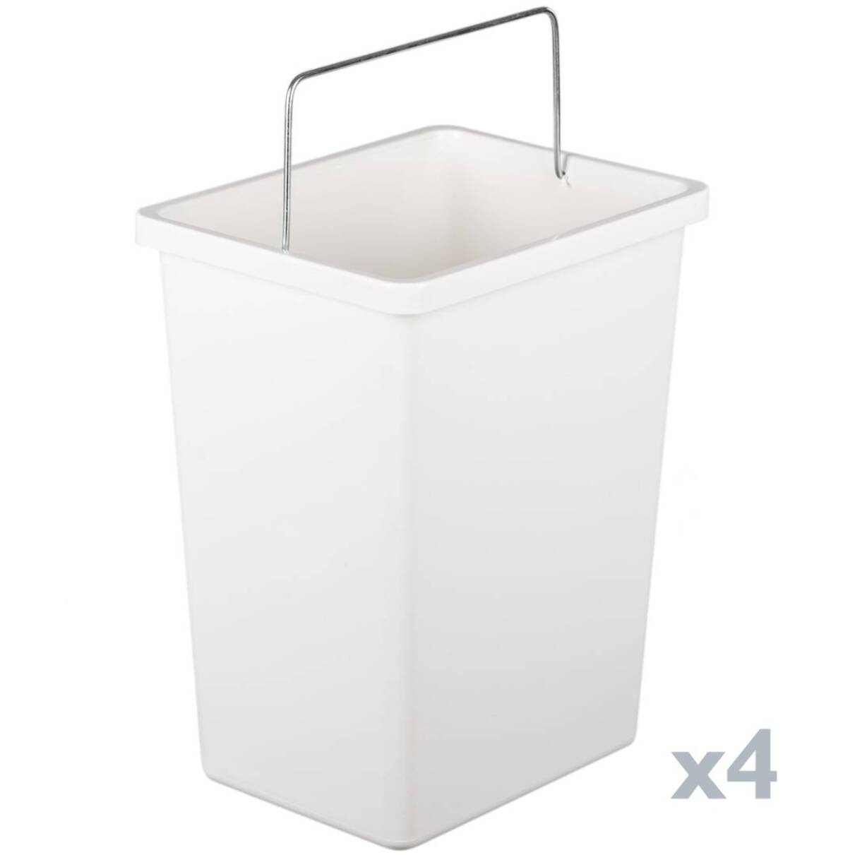 Pattumiera AnuKhatun, Cestino portarifiuti, Bidone per raccolta differenziata, Mobile per spazzatura, 60x25 h93 cm, Bianco