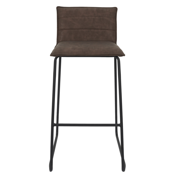 Chaise De Bar Warren Marron - Lot De 2