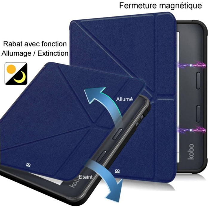 Etui IBROZ Origami Kobo Libra Colour 2024 bleu