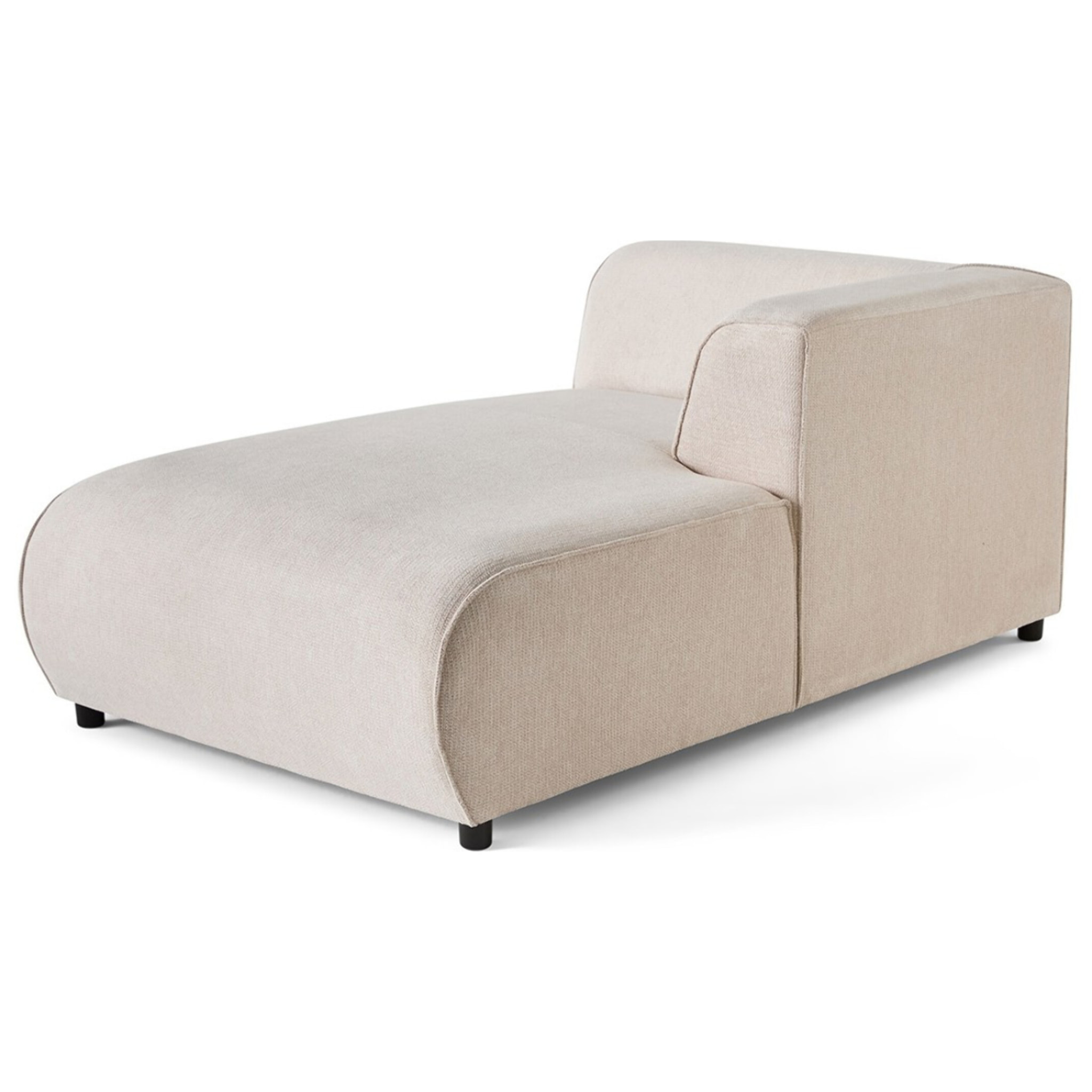 Suaro - Module d'assise méridienne droit en tissu texturé - Beige