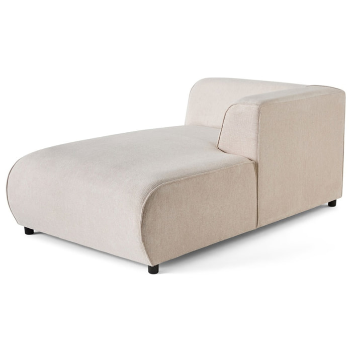 Suaro - Module d'assise méridienne droit en tissu texturé - Beige