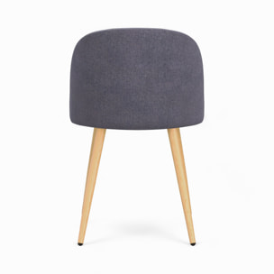 Pack 4 chaises en tissu gris foncé et gris clair - Cozy