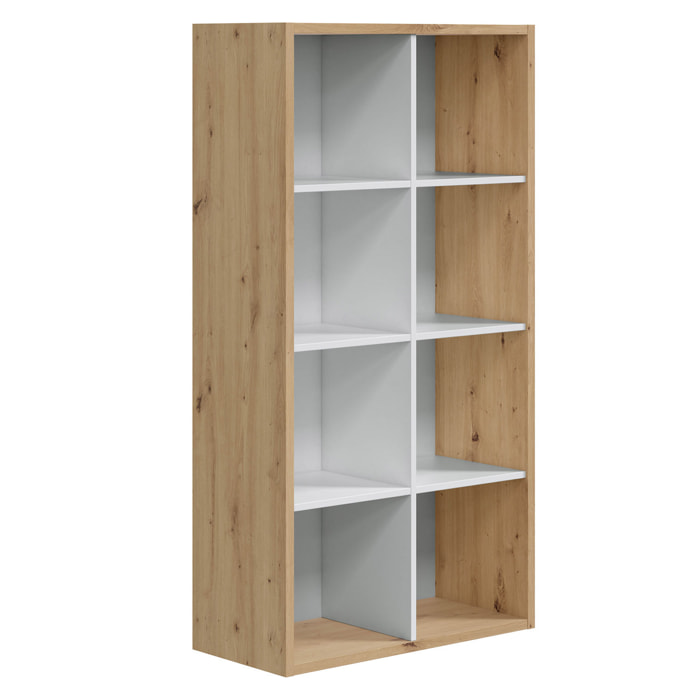 Estanteria cubic 8h roble/blanco