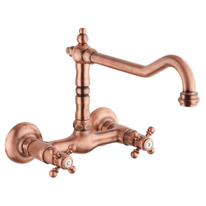 Mélangeur de cuisine mural bec rétro PAINI Tiffany Cuivre