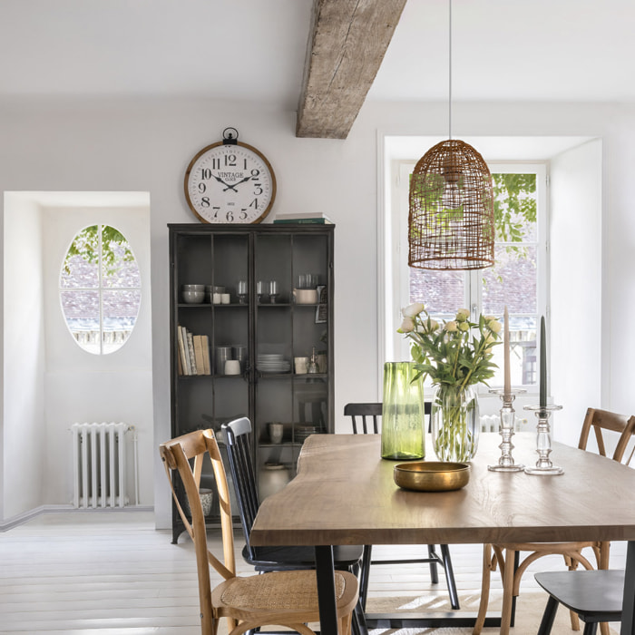Horloge "Yago" en bois & métal D57cm