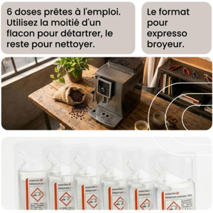 Détartrant ESSENTIELB Premium 6x100mL - idéal expresso broyeur - efficace contre le calcaire