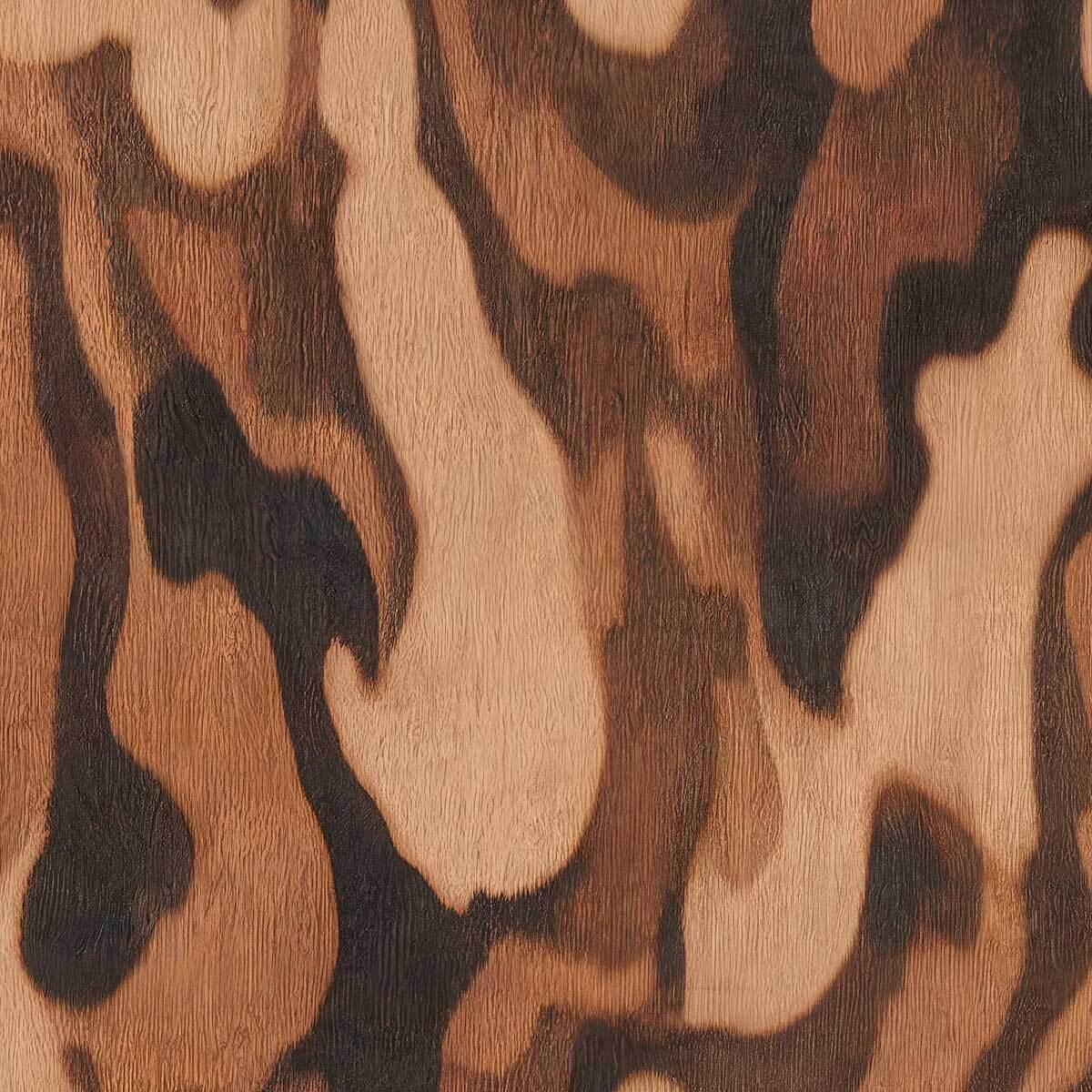 Papier peint Bois Précieux Terracotta Intissé