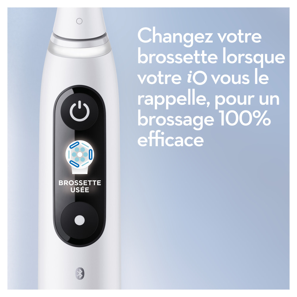 Oral-B iO 8N - Avec Etui de Voyage et Porte Brossette - Blanche - Brosse À Dents Électrique