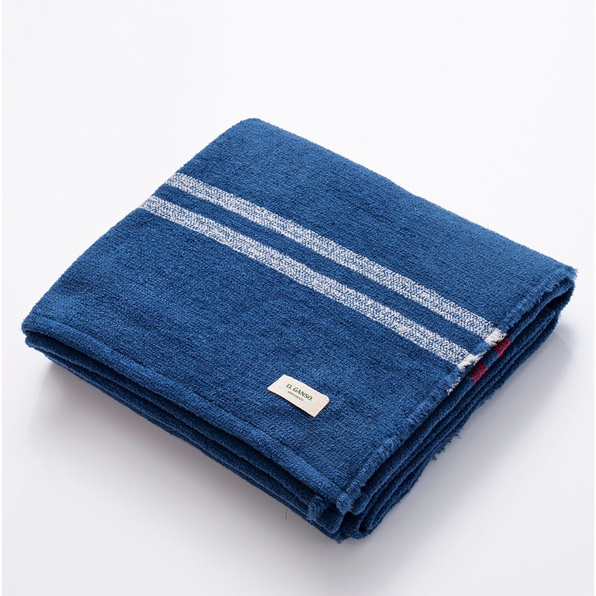 Manta de punto 140x190cm 340gr hilo teñido color azul marino el ganso