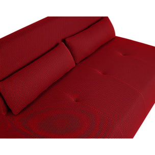 Onyx - canapé droit 2 places - en tissu mailles 3D - Rouge