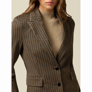 Oltre - Blazer realizado en punto milano fantasía - Oro