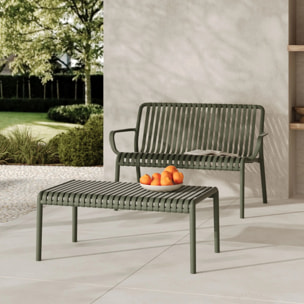 Salon de jardin 2 places en plastique vert kaki  - Ivy