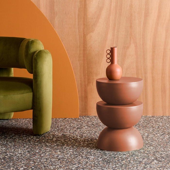 Table d'appoint, bout de canapé, table de chevet métal Ø32 x H46,5cm COUMBA