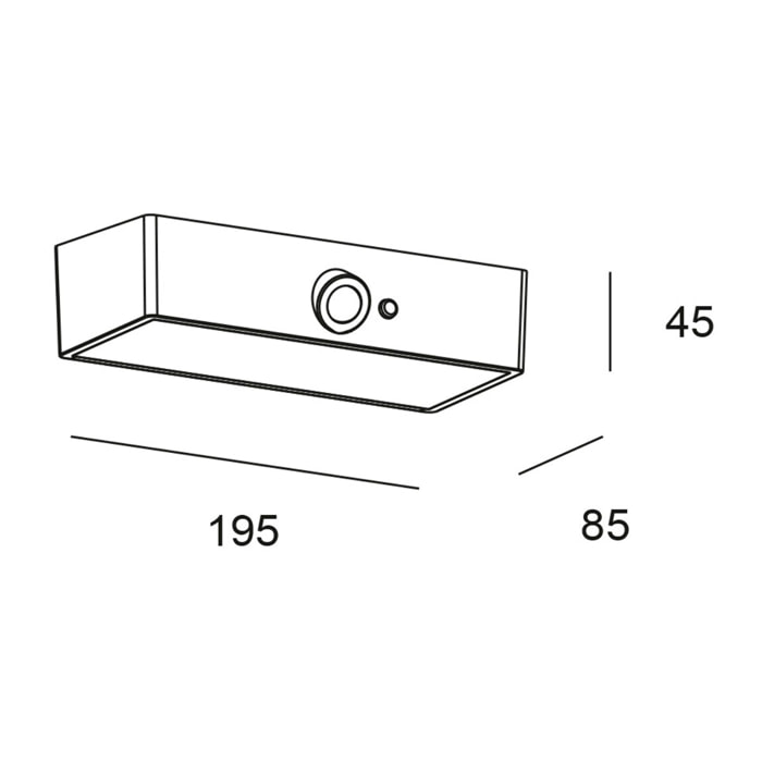 Forlight Ret Solar aplique con luz blanco cálido 3000K en color negro