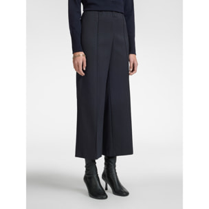 Elena Mirò - Pantalones cropped en jacquard elástico - Azul