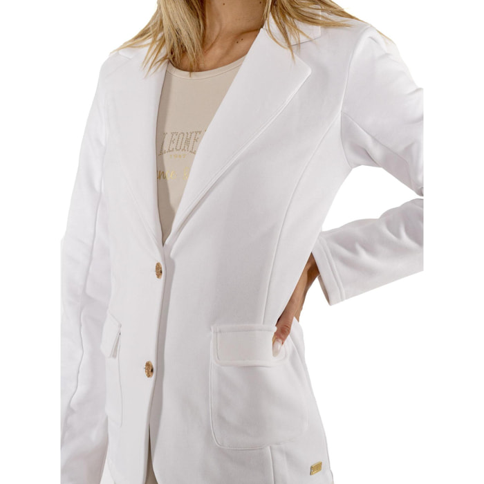 Blazer de mujer liso con botones Leone Chic Gold