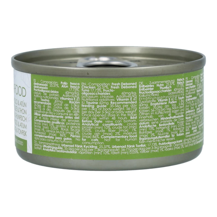 Kit Cat Lata Toppers - Pollo & Atún 80 g Comida húmeda para gatos en gelatina