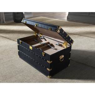 Baúl Angel Cerdá con estructura de madera MDF tapizada en piel de origen vacuno en negro 93x54x50cm