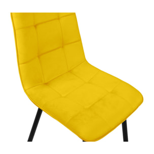 Chaises Linda en velours et pieds métal noirs - Mix color - Gris clair, gris foncé, jaune, bleu