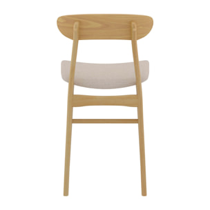 Lot de 2 chaises pour îlot central 66 cm en tissu beige et bois - Lana