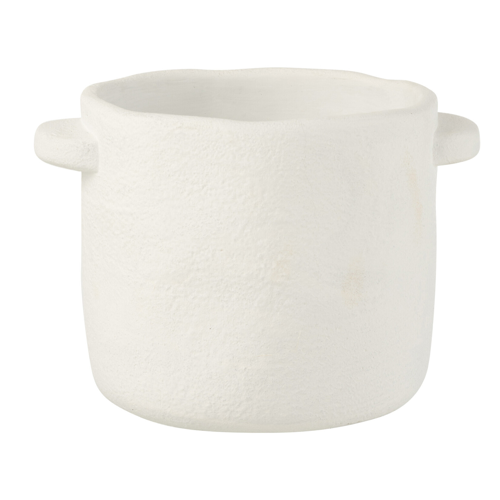 J-Line cache-pot Gustave - ciment - blanc - large -Ø 20 cm