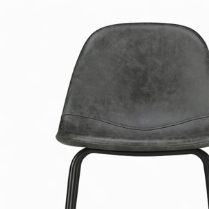 Pack 4 chaises pour îlot central taupe et gris/noir 65 cm - Henrik